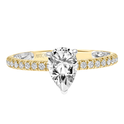 31-V910EPYW-E.01 - ARTCARVED - Lyric Engagement Ring with  Inner Carved details and Diamond Shank