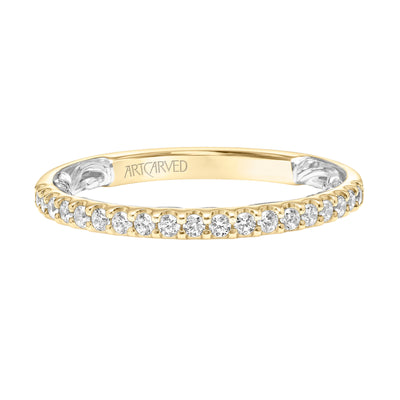 31-V910YW-L.00 - ARTCARVED - Lyric Diamond Wedding Band with Inner Carved details