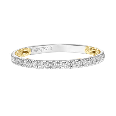 31-V927WY-L.00 - ARTCARVED - Lyric Diamond Wedding Band with Inner Carved details