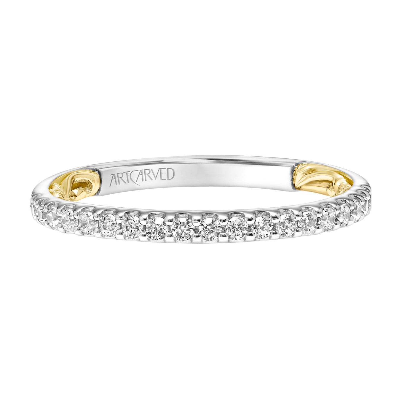 31-V928WY-L.00 - ARTCARVED - Lyric Diamond Wedding Band with Inner Carved details