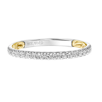 31-V928WY-L.00 - ARTCARVED - Lyric Diamond Wedding Band with Inner Carved details