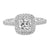 31-V931EUW-E.01 - ARTCARVED - Lyric Engagement Ring with Cushion Double Diamond Halo and Accented Diamond Gallery with Diamond Shank