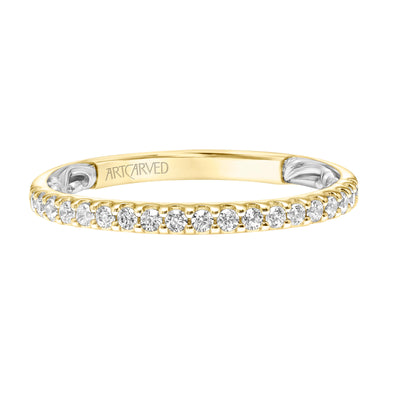 31-V934YW-L.00 - ARTCARVED - Lyric Diamond Wedding Band with Inner Carved details