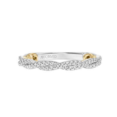 31-V959WY-L.00 - ARTCARVED - Lyric Twist Diamond Wedding Band with Inner Carved details