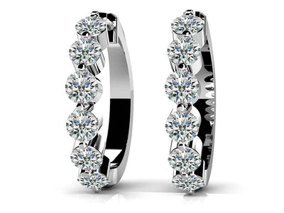 14KW .70 Cttw Diamond Small Hoop Earrings