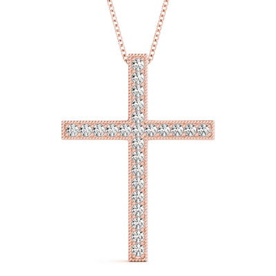 14K Rose Gold 1/4 ct tw Fashion Diamond Pendant