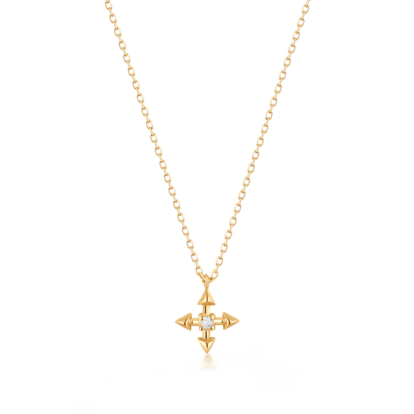 LIESE  Diamond 4 Pointed Cross Necklace