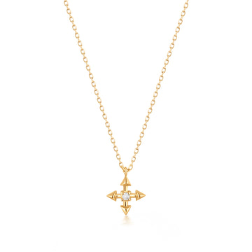 LIESE  Diamond 4 Pointed Cross Necklace
