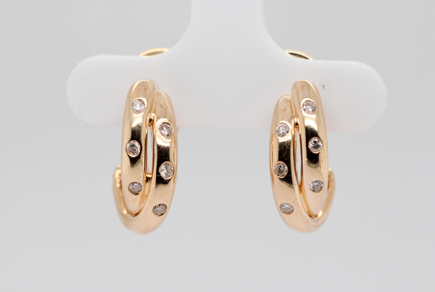 14KY .15 CTTW DIAMOND HOOP EARRINGS, H-SI2