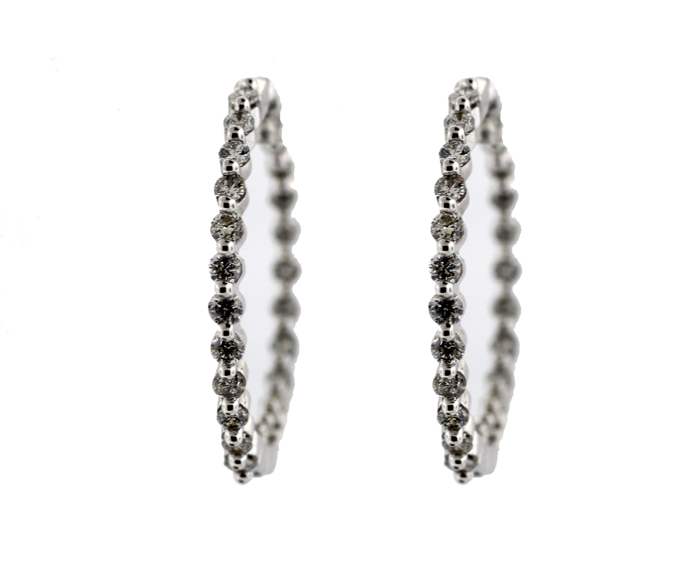 14KW 1.05 CTTW DIAMOND IN & OUT HOOPS HI-SI2