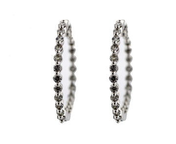 14KW 1.05 CTTW DIAMOND IN & OUT HOOPS HI-SI2