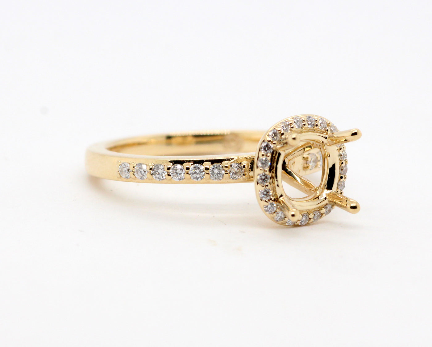 14KY .26 Cttw Diamond Halo Semi Mount, H-SI2