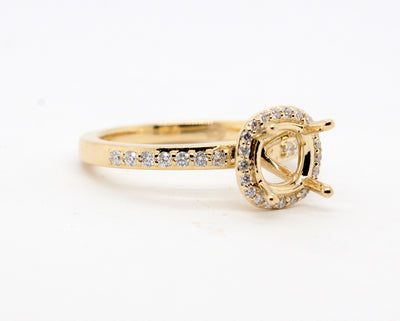 14KY .26 Cttw Diamond Halo Semi Mount, H-SI2