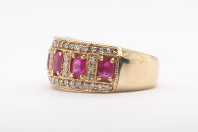 14KY 1.00 Cttw Ruby and Diamond ring, .20 Cttw H-SI1
