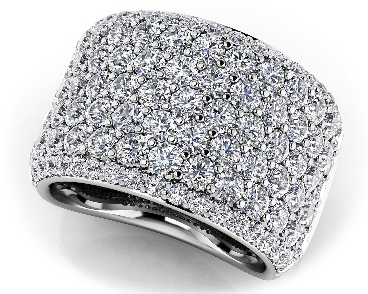 14KW 3.13 CTTW 7 ROW DIAMOND ANNIVERSARY RING H-VS2