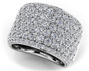 14KW 3.13 CTTW 7 ROW DIAMOND ANNIVERSARY RING H-VS2