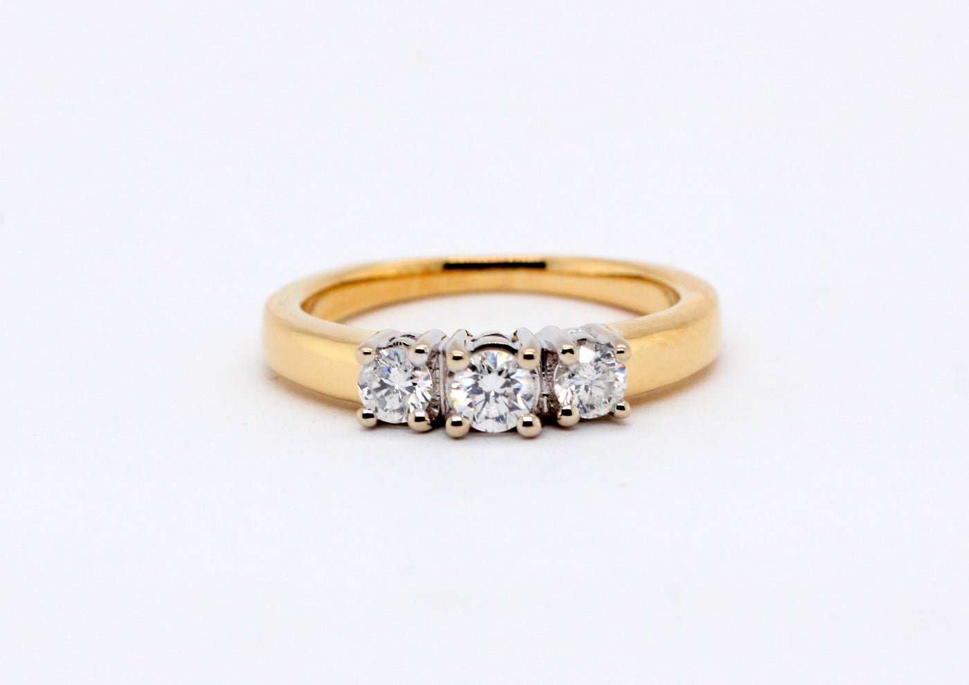 14KY  .50 Cttw 3 stone Diamond engagement ring, GH-I1