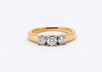 14KY  .50 Cttw 3 stone Diamond engagement ring, GH-I1