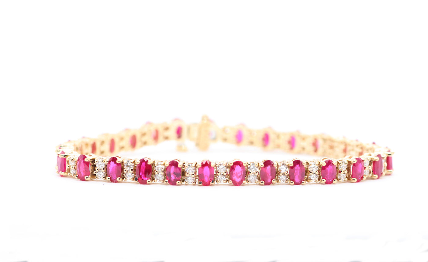 14KY Ruby and Diamond Bracelet