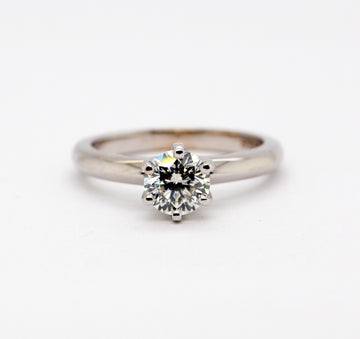 14KW .98 CT Round Brilliant Leo Diamond Ring