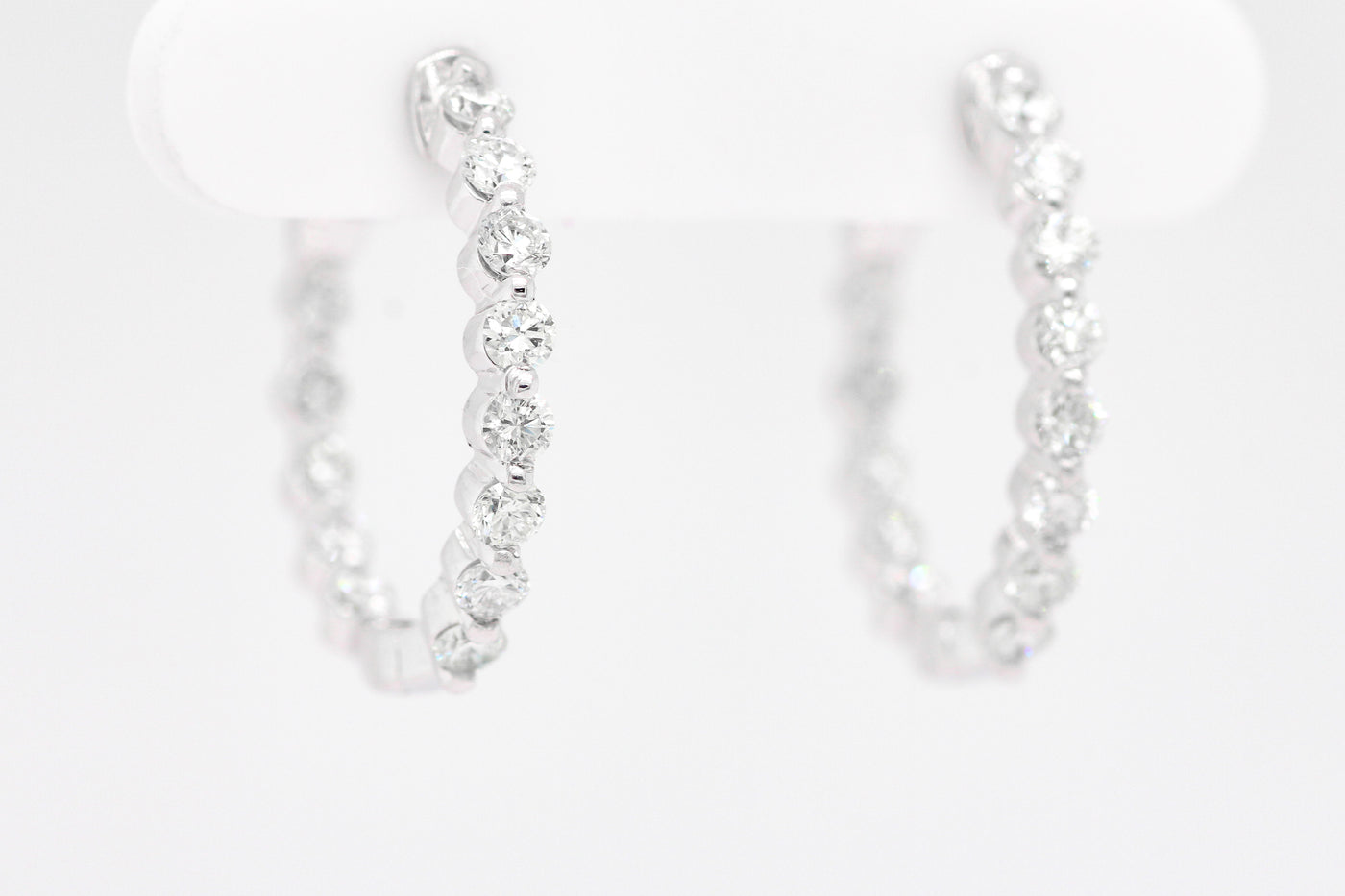14KW 1.03 CTTW DIAMOND HOOP EARRINGS, HI-SI2