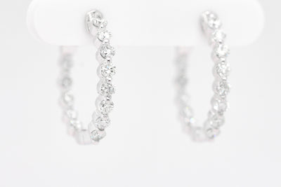 14KW 1.03 CTTW DIAMOND HOOP EARRINGS, HI-SI2