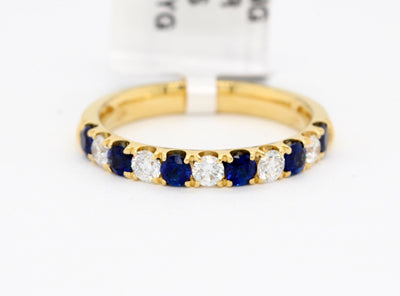 18KY .60 Cttw Sapphire and Diamond Ring with .38 Cttw in Diamonds