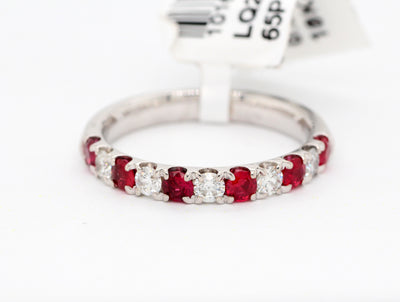 18KW .55 Cttw Ruby and Diamond Ring with .36 Cttw in Diamonds image