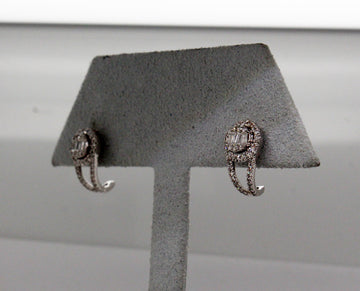 14KW .33 Cttw Diamond Halo Earrings H in Color and SI2 in Clarity
