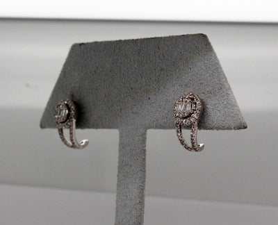 14KW .33 Cttw Diamond Halo Earrings H in Color and SI2 in Clarity