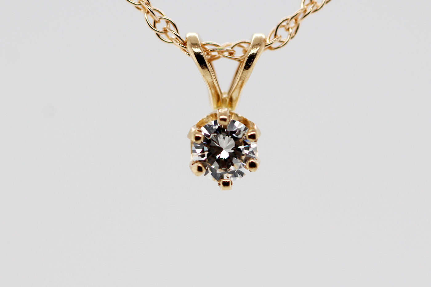 14KY .18 CT ROUND SOLITAIRE PENDANT H-SI1