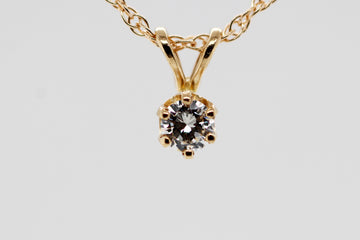 14KY .18 CT ROUND SOLITAIRE PENDANT H-SI1