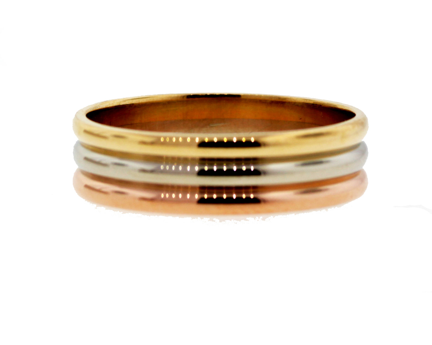 14K TRI-C RIBBED WEDDING BAND image