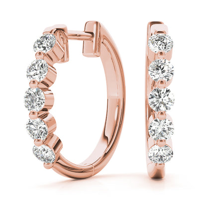 14K Rose Gold 1/2 ct tw Fashion Diamond Earring