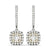 14K Yellow Gold 7/8 ct tw Halo Diamond Earring