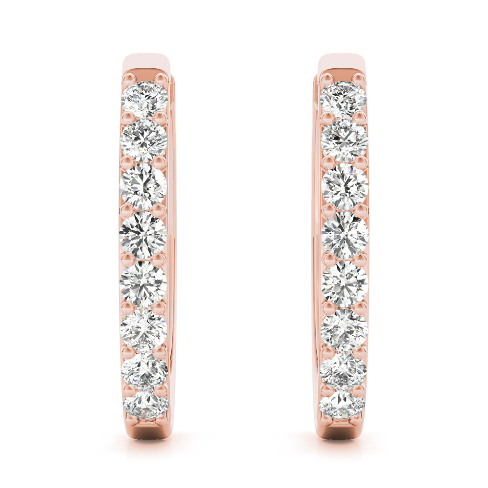 14K Rose Gold 1/10 ct tw Fashion Diamond Earring