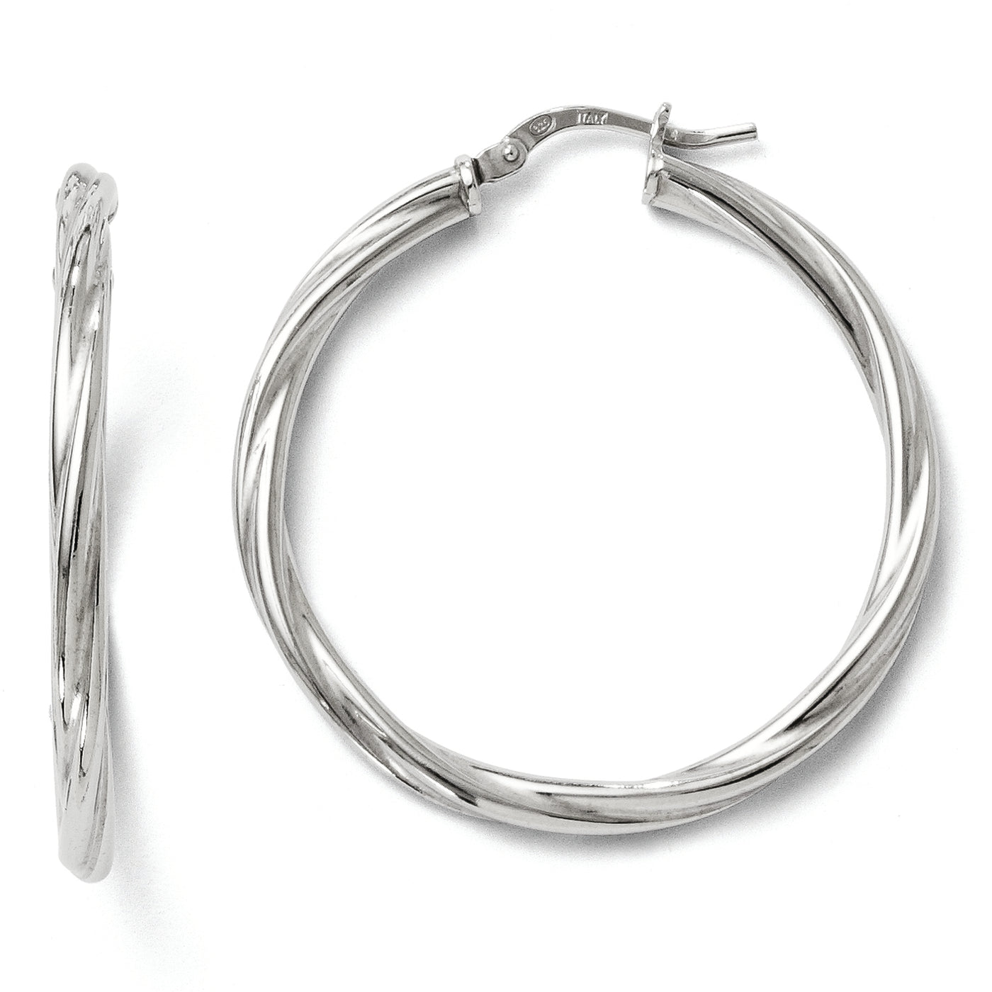 SS TWISTED HOOP THIN EARRINGS
QLE267