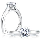 A JAFFE PLATINUM SOLITAIRE ENGAGEMENT RING