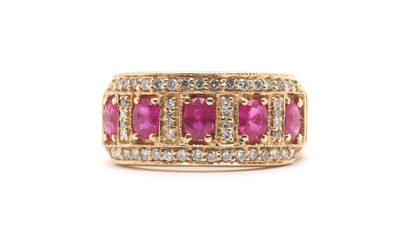 14KY Ruby and Diamond Ring