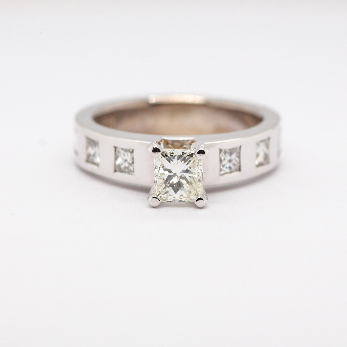 14KW 1.50CTTW DIAMOND ENGAGEMENT RING .75CT PC CTR J-SI2 N1412 image