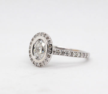 14KW 1.36 Cttw Diamond Halo Engagement Ring