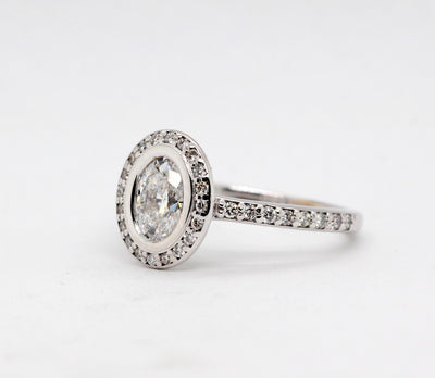 14KW 1.36 Cttw Diamond Halo Engagement Ring