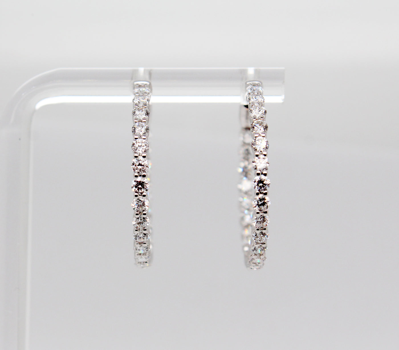 14KW 1.99 Cttw Lab Grown Diamond In-and-Out Hoop Earrings