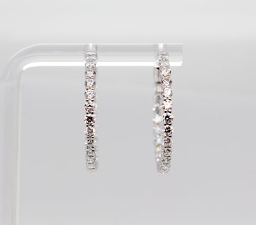14KW 1.99 Cttw Lab Grown Diamond In-and-Out Hoop Earrings