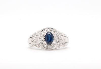 14Kw Sapphire & Diamond Ring.