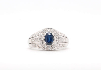 14Kw Sapphire & Diamond Ring. image