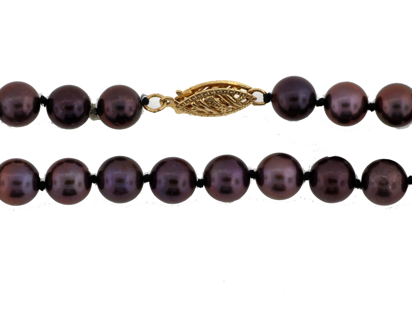 14KY 6 mm 18" Dyed Black Cultured Pearl Necklace