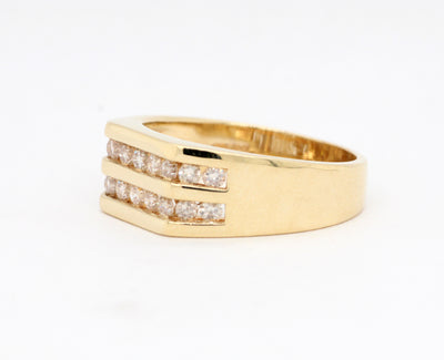 Estate 14KY .75 Cttw Diamond Gents Ring, H-SI1