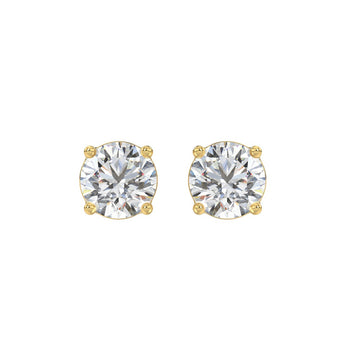 14KY 3.00 Cttw Lab Grown Round Brilliant Diamond Solitaire Earrings