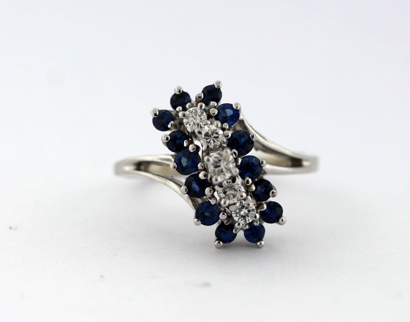 14KY .70 CTTW SAPPHIRE AND DIAMOND RING .31 CTTW H-SI2 image
